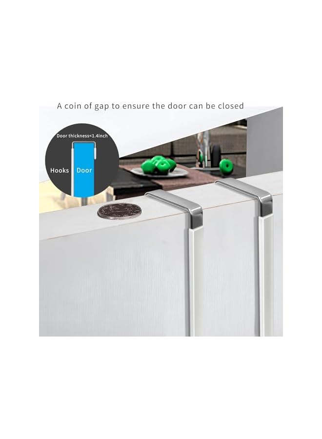 promass Over the Door Hooks, Hangers Hooks with Rubber Prevent Scratches Heavy Duty Organizer for Living Room, Bathroom, Bedroom Hanging Clothes, Towels, Hats, Coats, Bags (4 Pack White) - Image 4