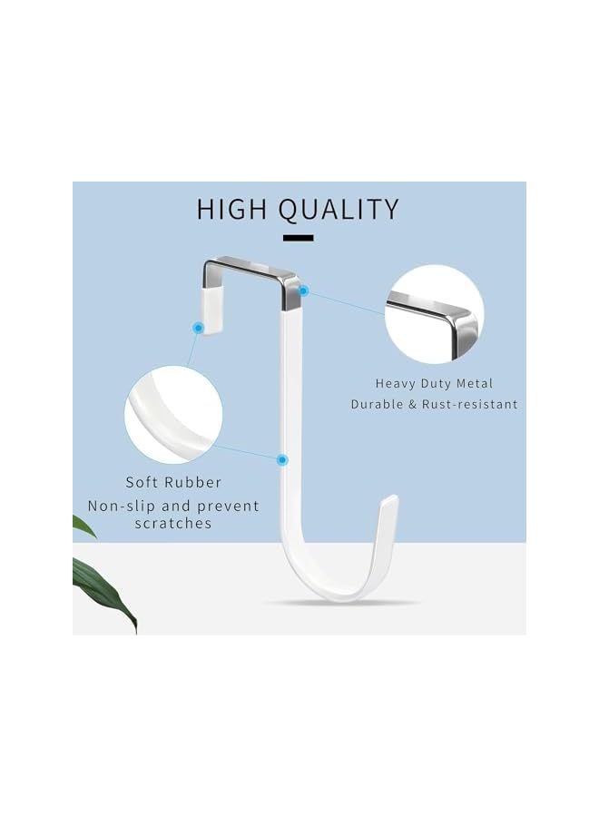 promass Over the Door Hooks, Hangers Hooks with Rubber Prevent Scratches Heavy Duty Organizer for Living Room, Bathroom, Bedroom Hanging Clothes, Towels, Hats, Coats, Bags (4 Pack White) - Image 2