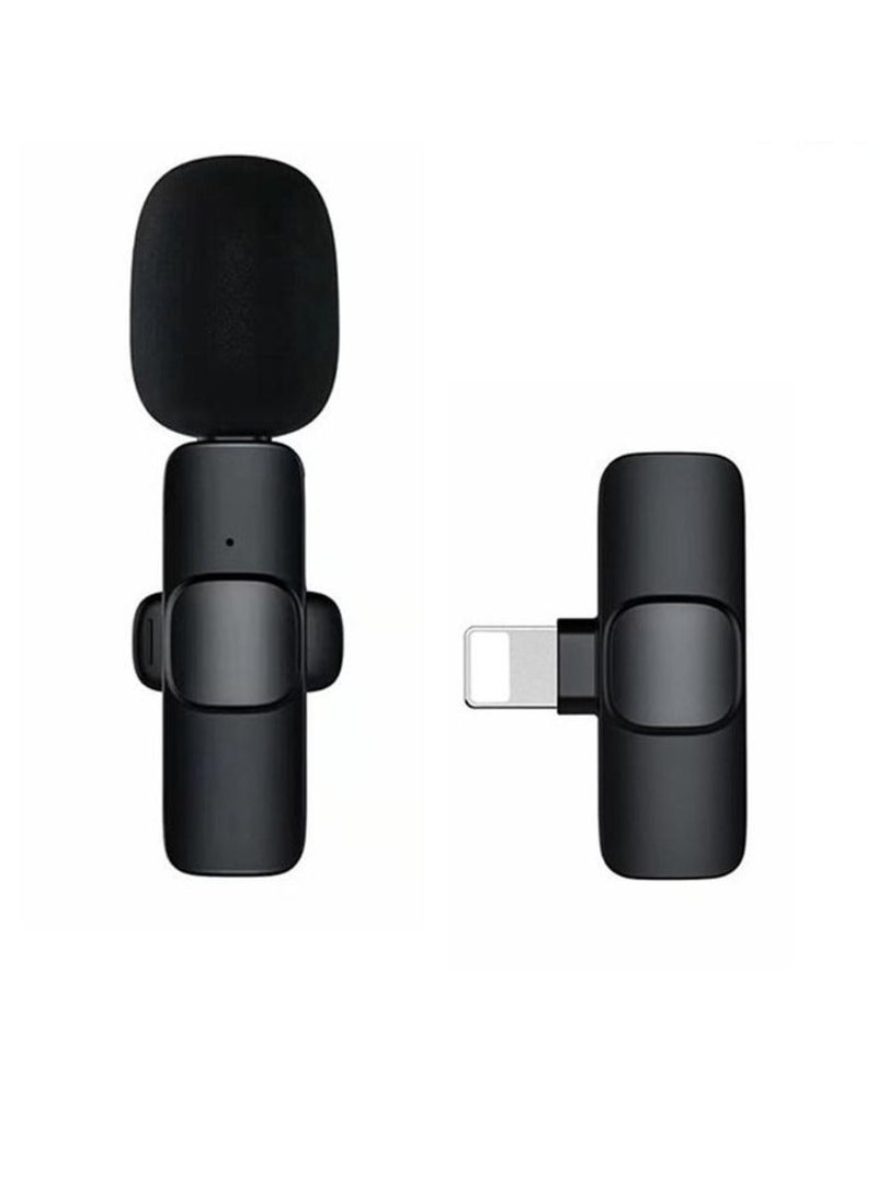 TIGER K8 Wireless Lavalier Microphone For iPhone And iPad iOS Phone Plug-Play Wireless Mic Black - Image 1