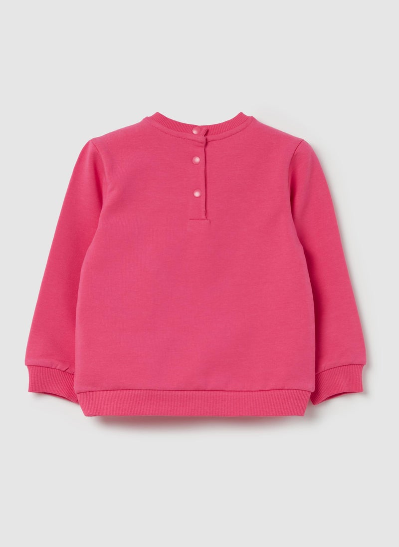 او في اس سويت شيرت تيري فرنسي بقلب من التول - Image 2