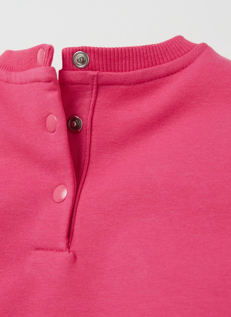 او في اس سويت شيرت تيري فرنسي بقلب من التول - Image 4