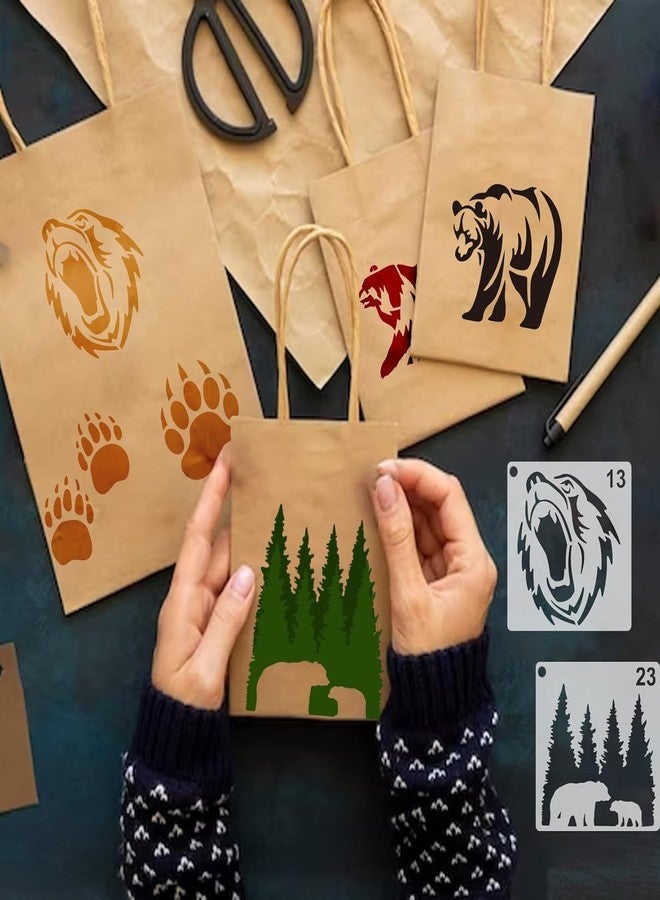 Devasya Crafts 35 Pack Bear Stencils for Painting on Wood, Pine Tree Stencils Bear Claw Wildlife Animal Stencil Template for DIY Craft Wall Fabric Rock Chalkboard Sign School Art Scrapbook Projects (Bear) - Image 5