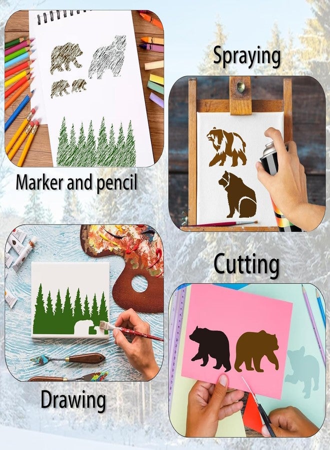Devasya Crafts 35 Pack Bear Stencils for Painting on Wood, Pine Tree Stencils Bear Claw Wildlife Animal Stencil Template for DIY Craft Wall Fabric Rock Chalkboard Sign School Art Scrapbook Projects (Bear) - Image 2