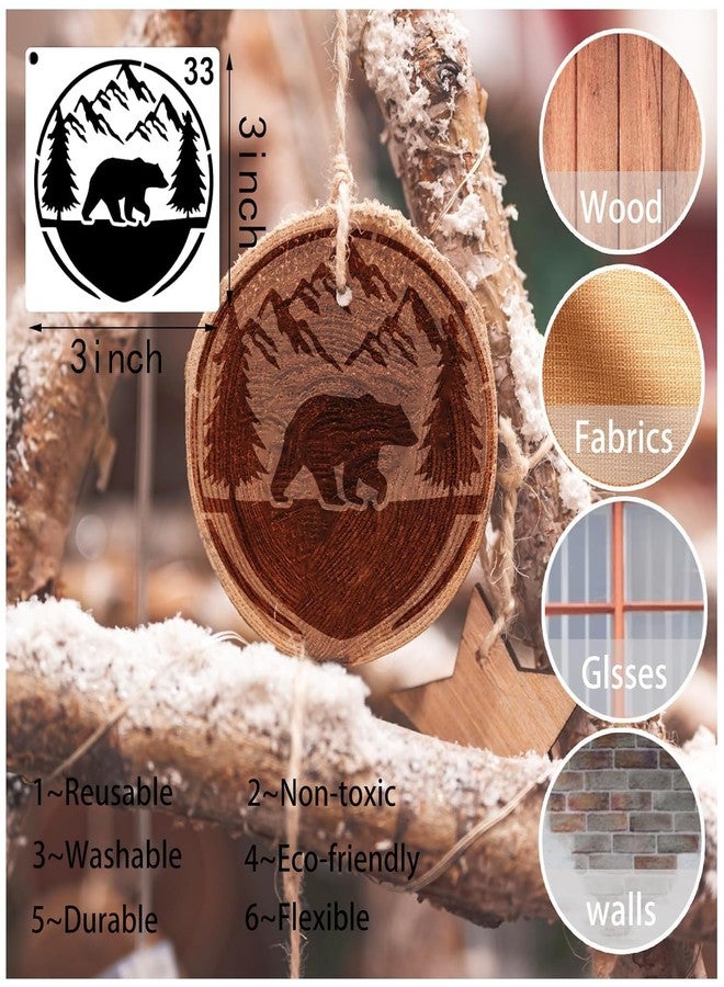 Devasya Crafts 35 Pack Bear Stencils for Painting on Wood, Pine Tree Stencils Bear Claw Wildlife Animal Stencil Template for DIY Craft Wall Fabric Rock Chalkboard Sign School Art Scrapbook Projects (Bear) - Image 4