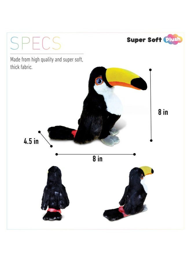 Puzzled Dollibu Toucan Plush - Super Soft Toucan Stuffed Animal, Cute Tropical Rainforest Animals Figures Bird Plush Toy For Boys And Girls, Adorable Toucan Bird Toy For Kids, Teens, And Adults - 8 Inches  - Image 3