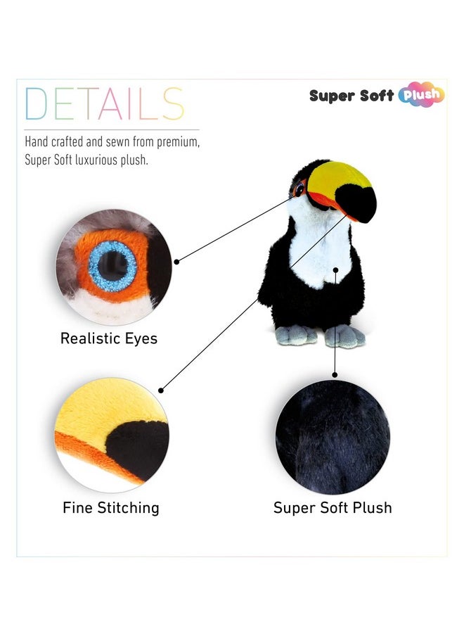 Puzzled Dollibu Toucan Plush - Super Soft Toucan Stuffed Animal, Cute Tropical Rainforest Animals Figures Bird Plush Toy For Boys And Girls, Adorable Toucan Bird Toy For Kids, Teens, And Adults - 8 Inches  - Image 2