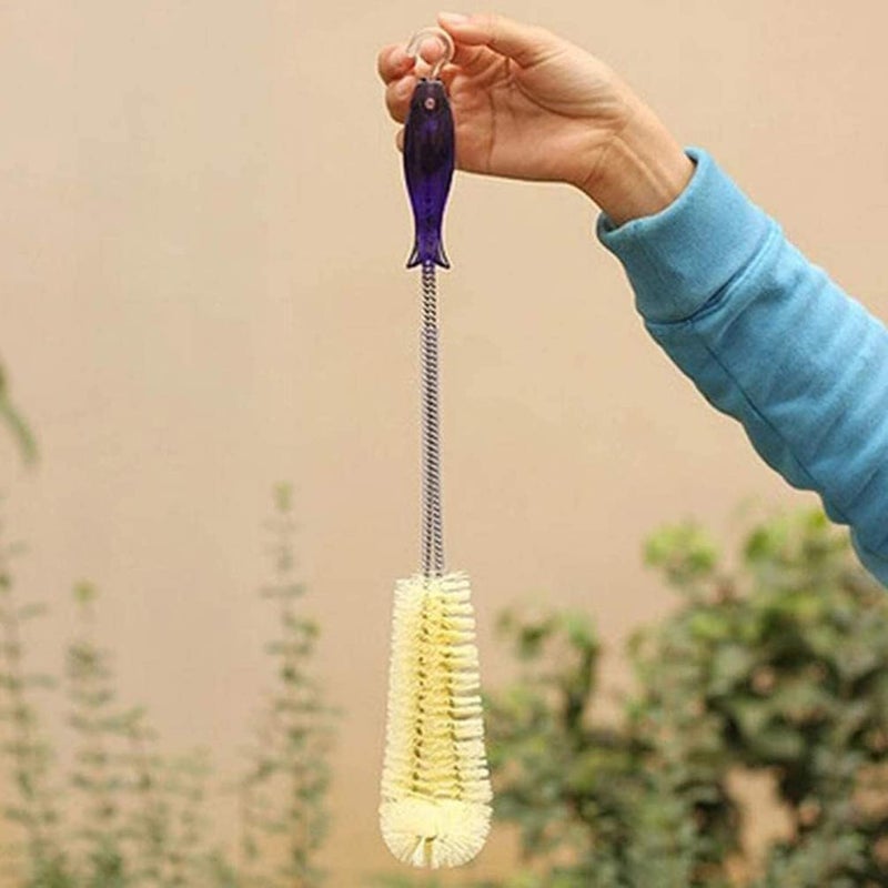 دلفينو فرشاة كوب ، فرشاة تنظيف طويلة بدون نهايات ميتة، منظف فرشاة الزجاجة، فرشاة تنظيف الزجاجة ذات المقبض الطويل، فرشاة فرك، لزجاجات المياه، أكواب وأكواب زجاجية، تغطية زجاجات الأطفال، 40 سم - Image 3