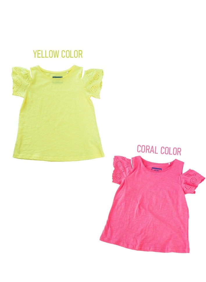 WiNi BEE Oversized T Shirt for Teen Girls Clothes 11 12 Years Teenager Children Summer Age 9 Cotton Lace Top Kids Short Sleeves Tee 8-12Y  - Image 4