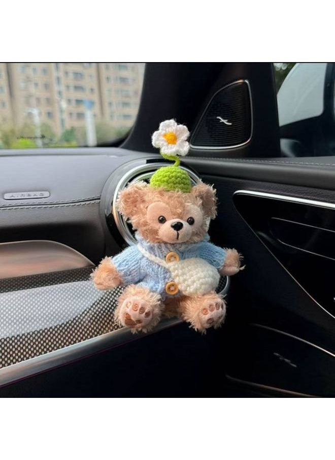 Generic - Princess Bee Dress Shirley Mei Duffy Dressing Doll Pendant Cute Plush Cake Decoration Couple Doll-Color:Blue Button Vest With Small Flower Style (men's Bear)-Height:Hand Knitted Rope (pictured) - Image 1