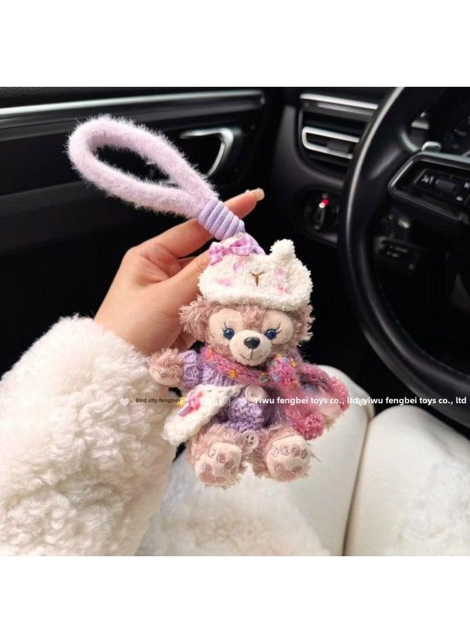 Generic - Princess Bee Dress Shirley Mei Duffy Dressing Doll Pendant Cute Plush Cake Decoration Couple Doll-Color:Blue Button Vest With Small Flower Style (men's Bear)-Height:Hand Knitted Rope (pictured) - Image 1