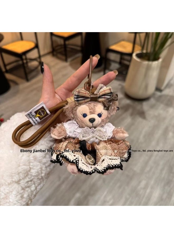 Generic - Princess Bee Dress Shirley Mei Duffy Dressing Doll Pendant Cute Plush Cake Decoration Couple Doll-Color:Blue Button Vest With Small Flower Style (men's Bear)-Height:Hand Knitted Rope (pictured) - Image 1