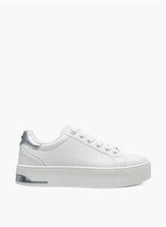 Celeste Womens Solid Chunky Sneakers With Lace-Up Closure  - Image 3