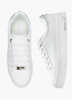 Celeste Womens Solid Chunky Sneakers With Lace-Up Closure  - Image 2