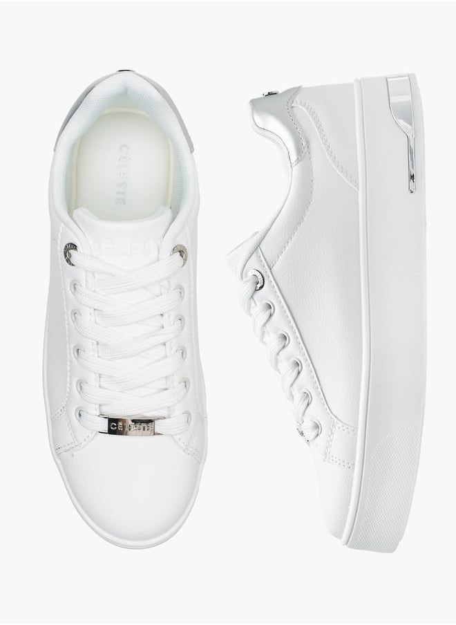 Celeste - Womens Solid Chunky Sneakers With Lace-Up Closure - Image 1