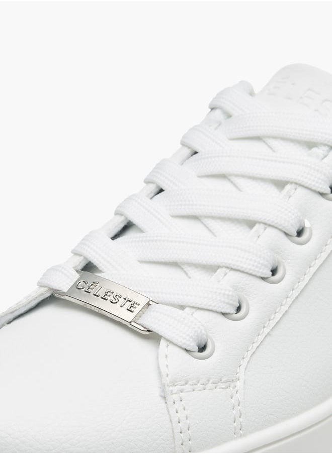 Celeste - Womens Solid Chunky Sneakers With Lace-Up Closure - Image 1