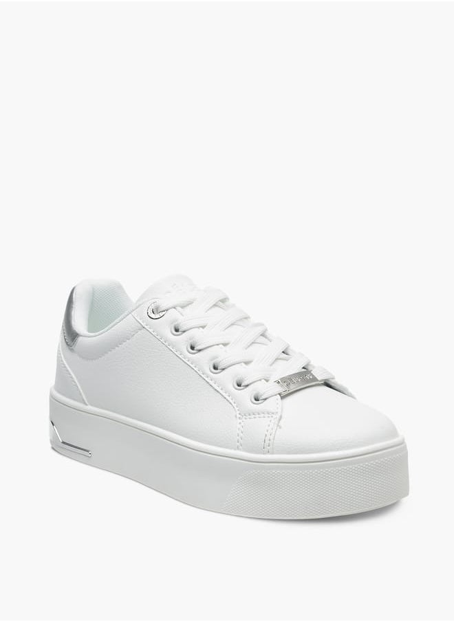 Celeste - Womens Solid Chunky Sneakers With Lace-Up Closure - Image 1