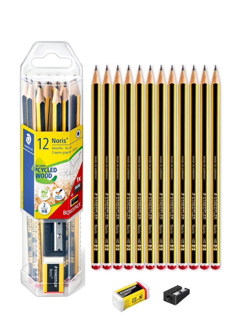 STAEDTLER مجموعة أقلام نوريس مكونة من 12 قطعة مع ممحاة ومبراة - Image 1
