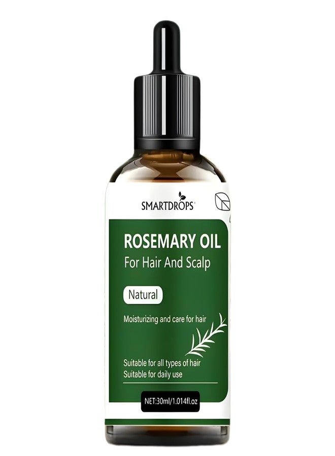 Smartdrops Rosemary Oil for Hair | Rosemary Oil for Hair Growth | rosemary Essential oil for hair Fall | Hair Strengthening Treatment for Healthy Nourished Hair- (30 ml) - Image 1