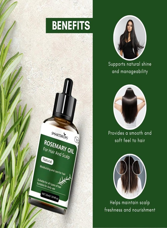 Smartdrops Rosemary Oil for Hair | Rosemary Oil for Hair Growth | rosemary Essential oil for hair Fall | Hair Strengthening Treatment for Healthy Nourished Hair- (30 ml) - Image 4