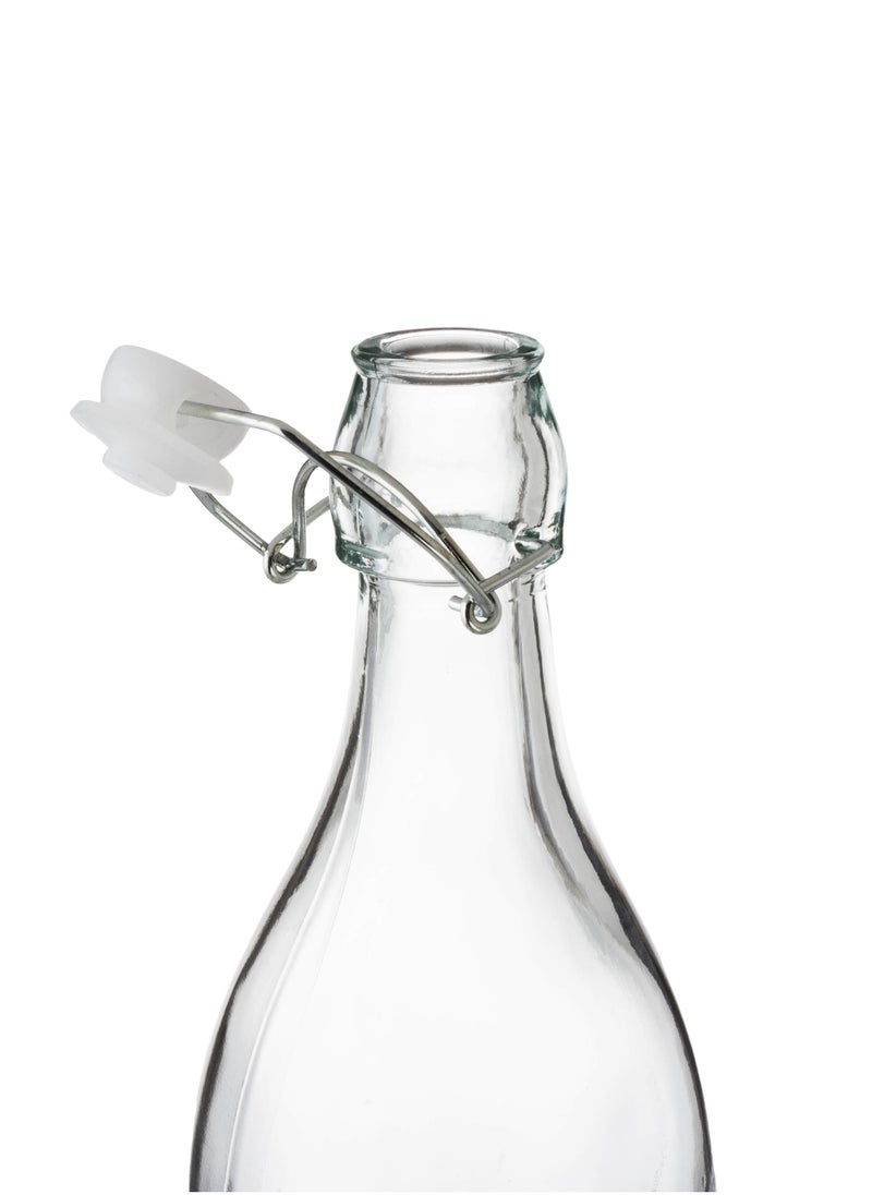 Glass bottle with lid for oil and vinegar, multi-purpose, with various designs and engravings