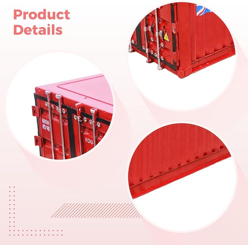 Creative Shipping Container Design Iron Tissue Box Easy Access Dispenser 9.84x5.51x5.51 Inches Functional Decor - Image 3