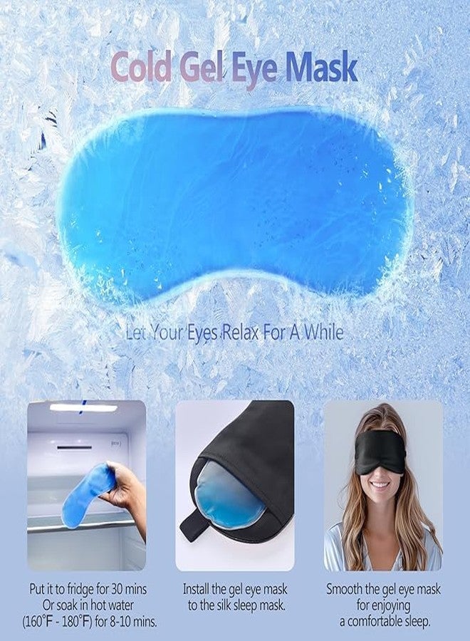 VALKYRIE Cooling Eye Mask for Puffy Eyes, Reusable Gel Eye Mask, Silk Ice Eye Mask to Soothe Swollen Eyes and Dark Circles, Relieve Headaches and Sinus Pain with Cold Eye Mask and Eye Gel Mask Therapy (Black) - Image 5