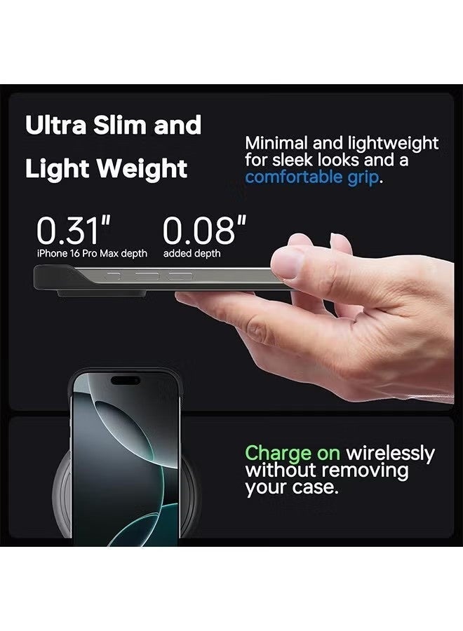 Frameless Phone Case Cover for iPhone 16 Pro, Ultra Thin Matte Hard PC Shock Absorption TPU Bumper Full Camera Coverage Back Cover for 16 Pro, 6.3'' - Black - Image 3