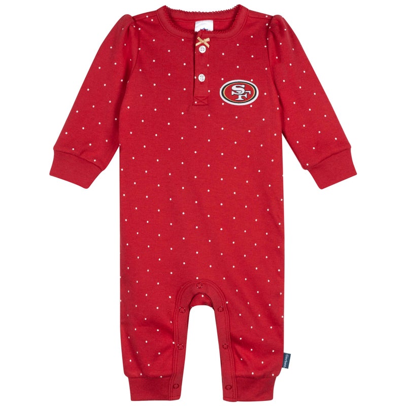 Gerber Baby Girls NFL Team Footless Coverall 49Ers 03 Months - Image 2