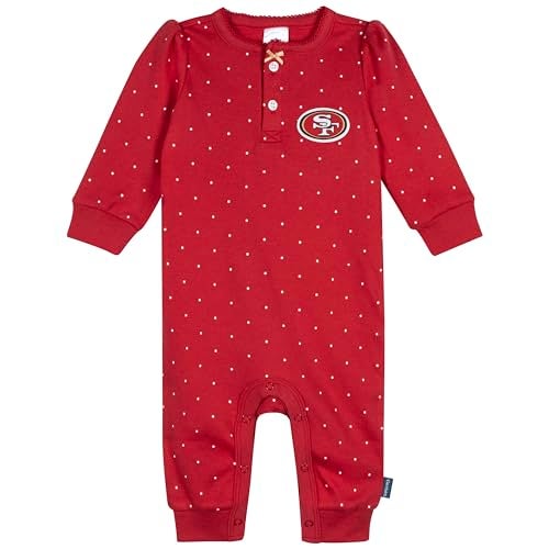 Gerber Baby Girls NFL Team Footless Coverall 49Ers 03 Months - Image 1