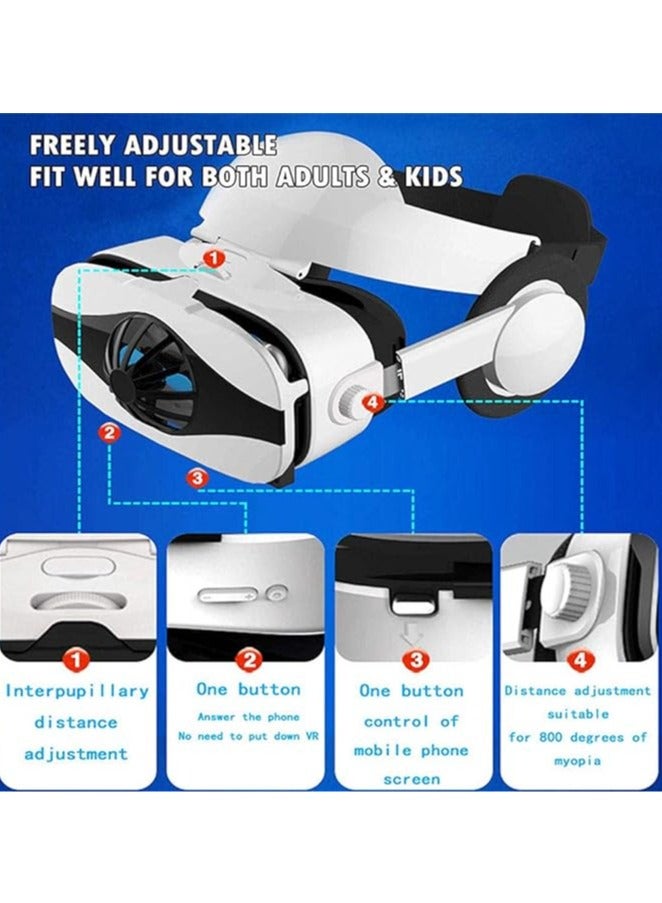 General Portable VR Headsets, Eye Care HD Virtual Reality Headset with Controller Fan, Touch Buttons, 3D Movie Video Games, Mobile Phone with 4.5-6.0 Inch Screen  - Image 3