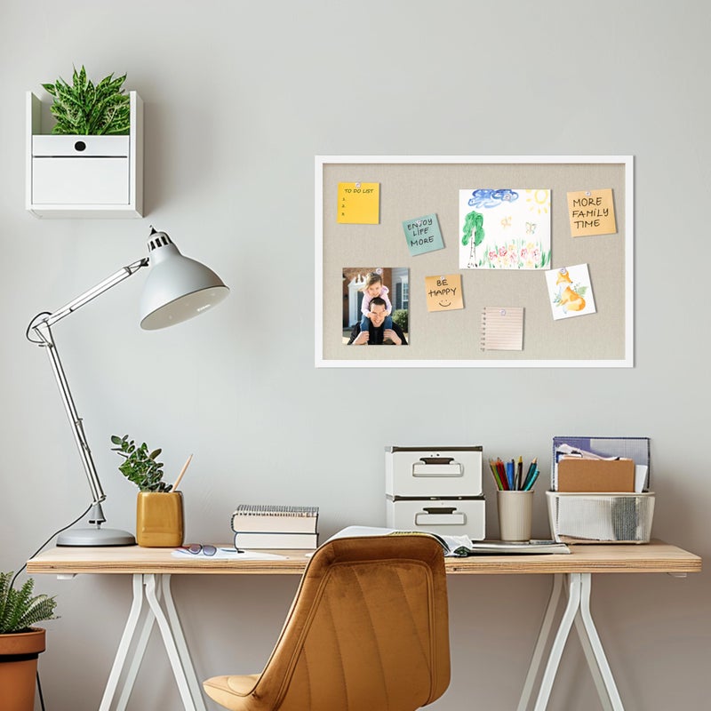 DAHAPYBOO Cork Board with Linen White 2Pack,Bulletin Board 30"x20" Hanging Corkboards for Office Home School Message Board or Vision Board Decoration. - Image 5