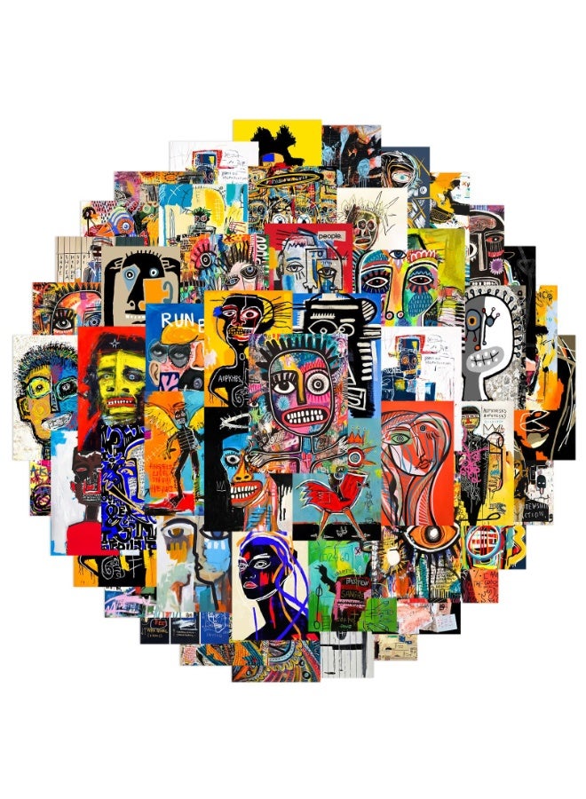 NIBEMINENT 50 Pcs Abstract Art Deco Kit Waterproof Stickers, High Definition Printing Bright Colors, Suitable for Laptop Skateboard Luggage Water Bottle Guitar DIY - Image 1
