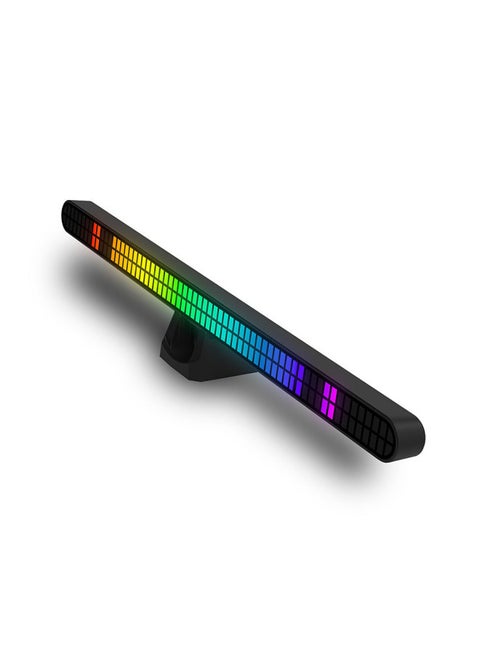 E-commerce Supply Original RGB Pickup Lights Voice-controlled Music Rhythm Lights LED Desktop Car Lights-Light Color:64-bit Double-row Charging Model
