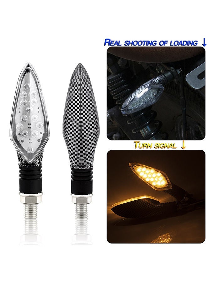 MUNTAQI Motorcycle LED Turn Signal Lights Blinkers Front Rear Indicators for Motorbike Universal Running Light, 16LEDs, 2pcs - Image 1