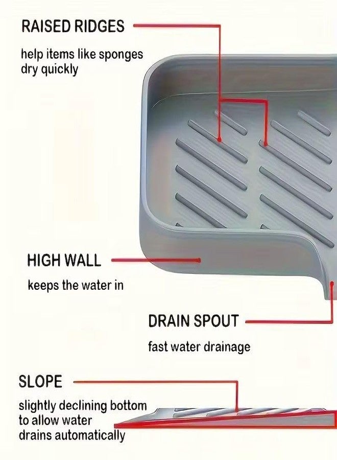 Wisik Enterprise Soap Draining Tray Soap Holder for Bathroom, Shower, Kitchen, wash Sink Organizer Caddy Basin Compact and Design for Efficient Drainage and Easy Storage (1 pcs) - Image 5