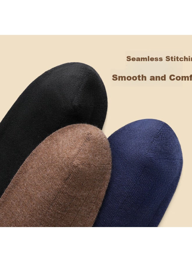 Aun Men's Wool Socks Spring Summer Warm Antibacterial Odor-resistant Mid-calf Socks Multipurpose Outdoor Cold-resistant Socks - Image 3