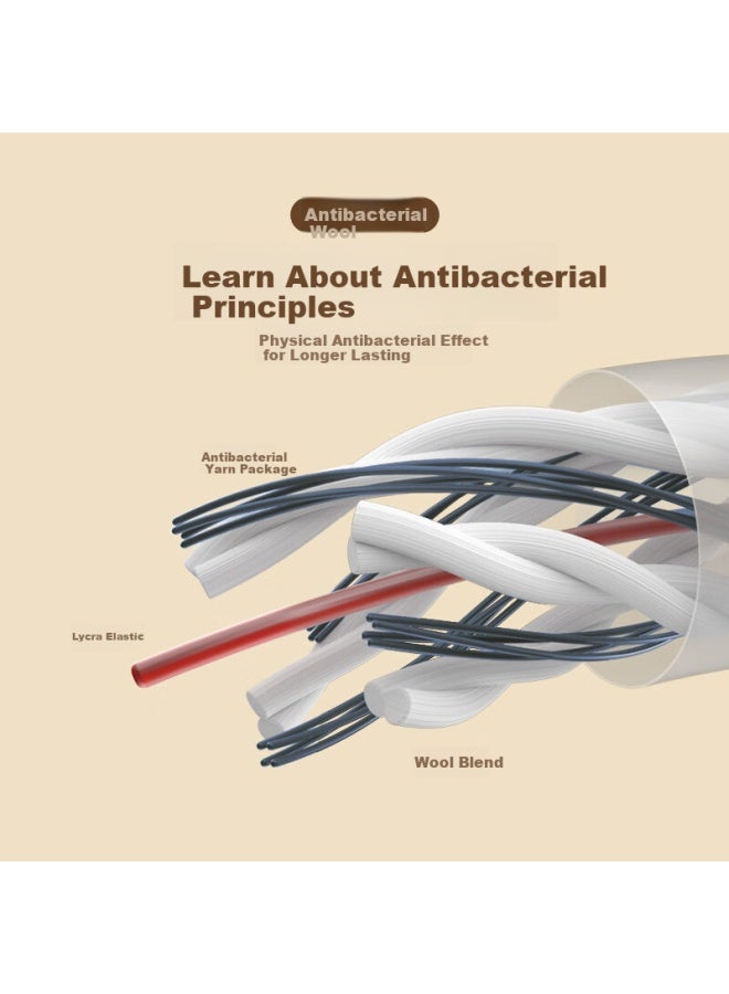 Aun Men's Wool Socks Spring Summer Warm Antibacterial Odor-resistant Mid-calf Socks Multipurpose Outdoor Cold-resistant Socks - Image 2