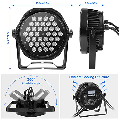 HOLDLAMP LED Stage Lights IP67 Waterproof Par Lights, 36LED 180W RGB High Power HOLDLAMP Outdoor Uplights for Events with DMX Control Sound Activated for Party Bar Church DJ Wedding Live Show - Image 4