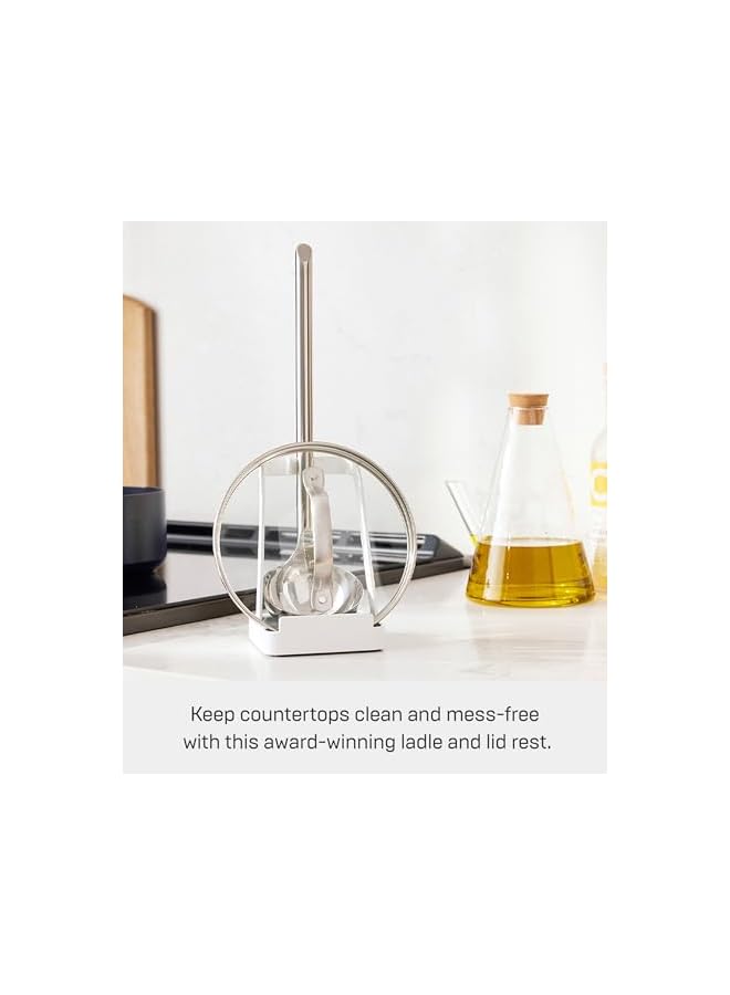 S-TOP Home Lid & Ladle Holder- Stand for Utensils in Kitchen, White, One Size - Image 2