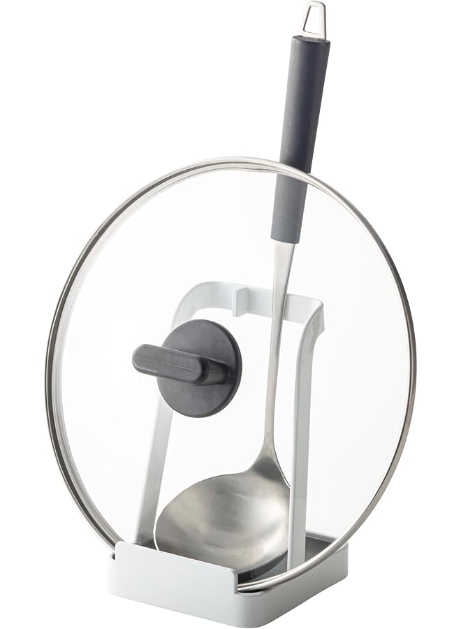 S-TOP Home Lid & Ladle Holder- Stand for Utensils in Kitchen, White, One Size - Image 1