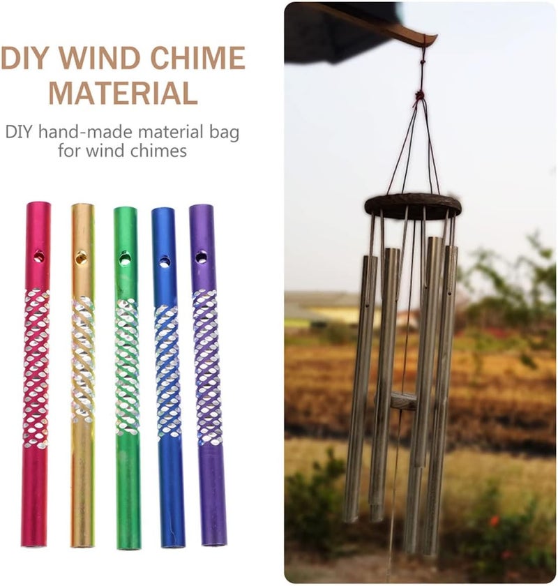 woobles 300 pcs Kit DIY Color Crafts Hanging Wind Replacement Parts Arts Windchime Pipes Home Supplies Kits Aluminium Chimes Garden Kids for Tone Accessoriesassorted Adults Playthings 0.5X0.5X8CMx3pcs - Image 2