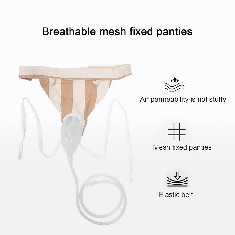 klarako Urinal Pee Holder, Silicone Urine Collector Men Male Urine Catheter Bags Wearable Urine Collection Drainage Bag, Travel Incontinence Bags with Elastic Waistband - Image 2