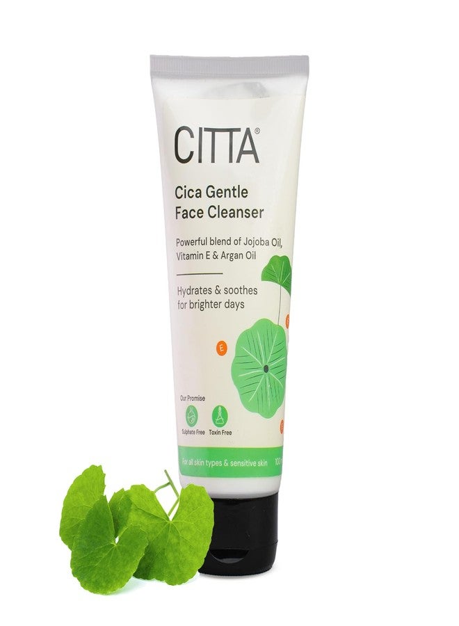 CITTA Cica Gentle Face Cleanser - Brightening, Non-Drying Face Wash for Dry, Sensitive & Combination Skin - With Jojoba Oil, Vitamin E & Argan Oil - Gentle & Hydrating - For Men & Women - 100ml - Image 1