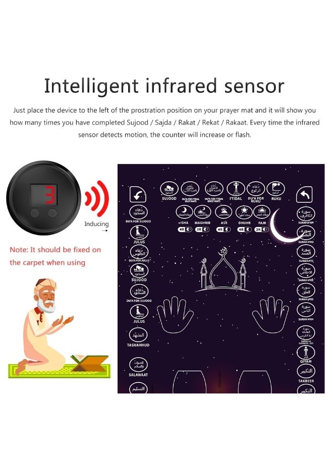 KOWVOWZ Smart Counter, Portable Muslim Prayer with Infrared Sensor, Battery Powered Prayer Timing Reminder, Digital Prayer Counter - Image 5