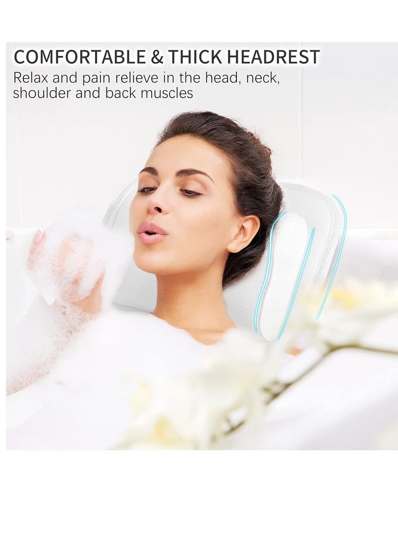 Idle Hippo Full Body Bath Pillow for Bathtub, Non-Slip Bath Pillows for Tub, Spa Bathtub Pillow Cushion for Headrest Neck Shoulder and Back Rest Support，Relaxation Spa Accessories-50 x 15" (White)  - Image 4