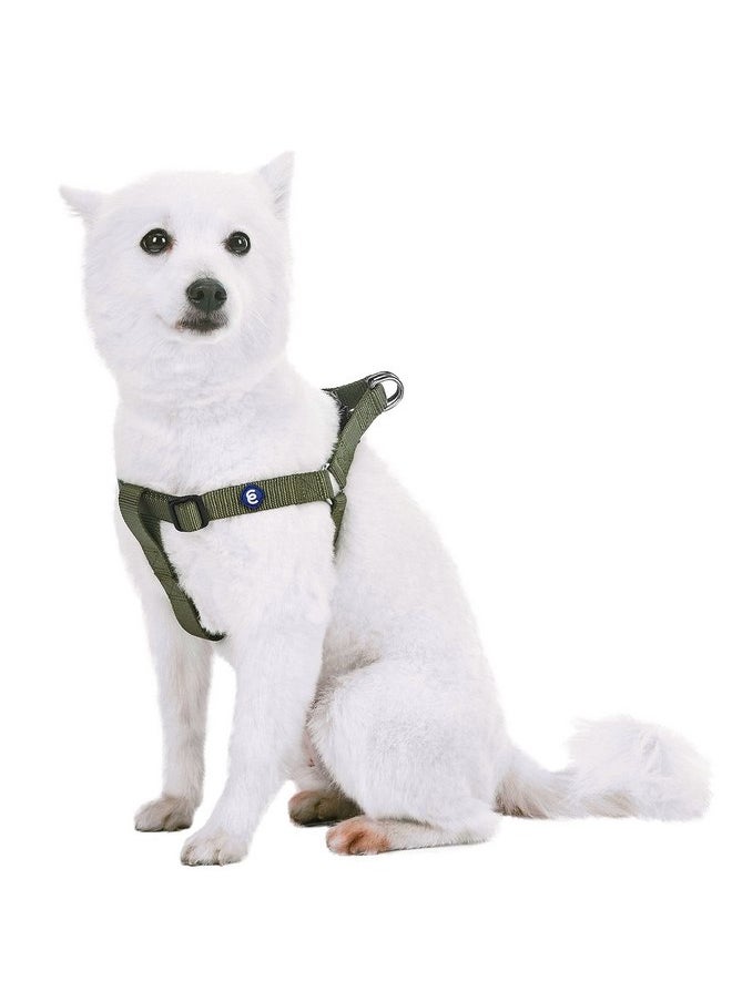 Blueberry Pet Blueberry Pet Essentials Matching Large Dog Harness | Adjustable Classic Solid Nylon No Pull Harness for Dogs | Easy Walk Dog Harness for Large Dogs & Step in Dog Harness | Military Green Dog Harness  - Image 1