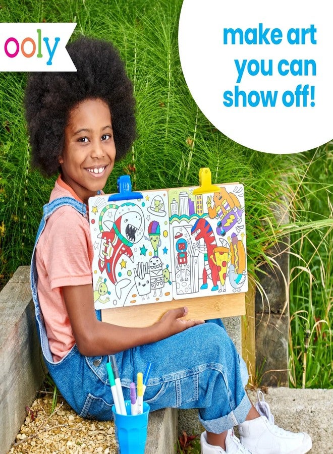 Ooly Colortopia Color by Number Paint Marker Kit - 2 Illustrated Boards, 6 Double-Ended Water-Based Paint Markers, 2 Removable Display Stands, Non-Toxic Art Kit for Kids & Teens - Epic Adventures - Image 4