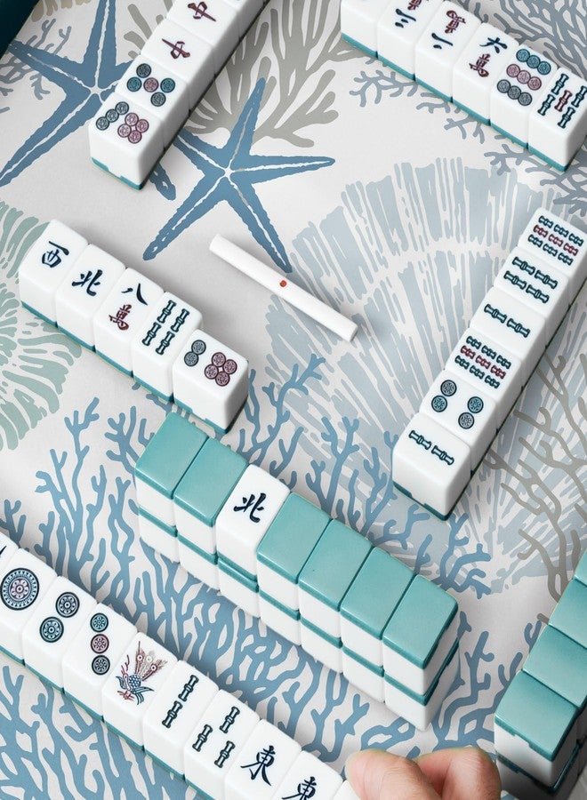 molovsiny Mahjong Mat for Table - Durable Mahjong Table Cover with Unique Design, Premium Mahjong Accessories, Perfect Mahjong Gifts for Women, Game Mat for Mahjong and Board Game Enthusiasts (Coastal Breeze) - Image 4