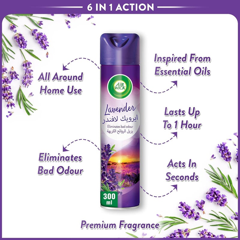 Air Wick Aerosol Air Freshener, Lavender Scent, 300ml - Image 4