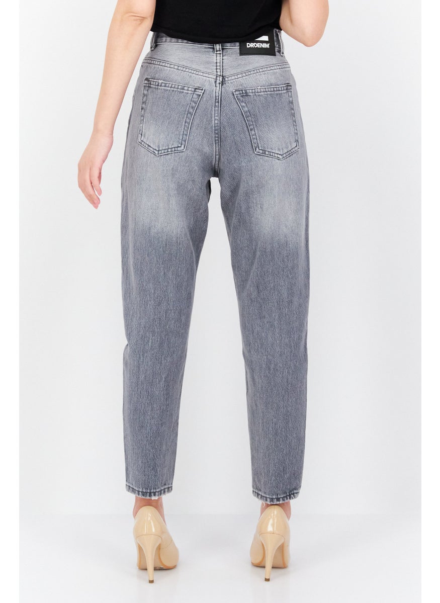 Dr Denim Women Regular Fit Wash Ripped Non Stretchable Denim Jeans, Light Grey  - Image 2